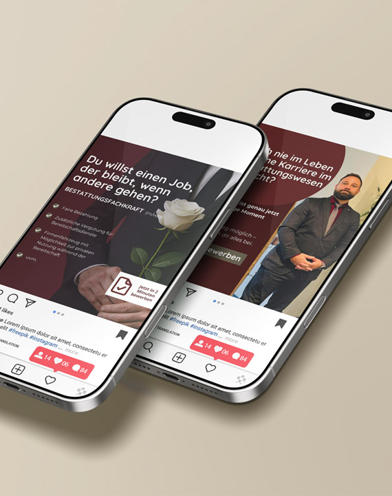 Social-Media-Recruiting-Kampagne für Bestattungen Würdinger in Ansbach