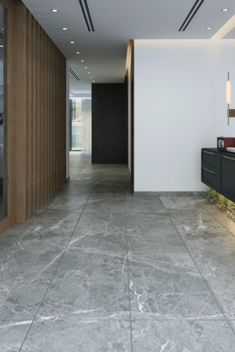 Frisch verlegter Fliesenboden